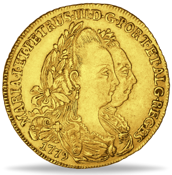 6400 Reis Das Königspaaar Maria I. und Peter III. - Münze Vorderseite
