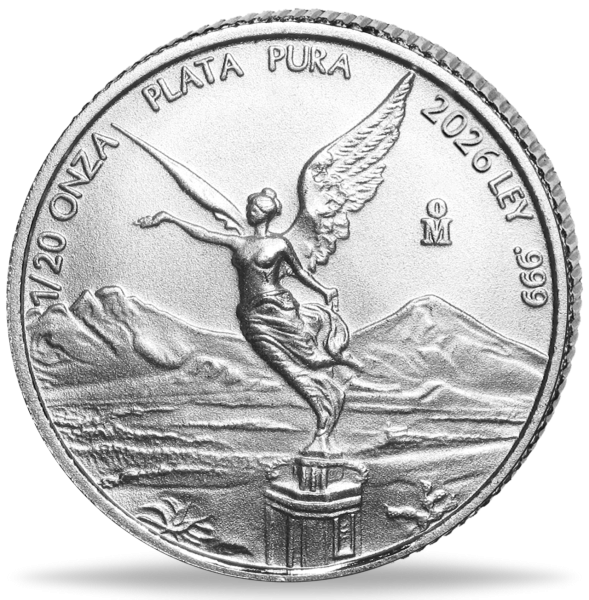 Mexiko, Libertad, 1/20 Unze Silber 2026 - Münze Vorderseite