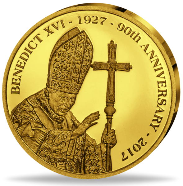 5 Dollar Papst Benedikt 90 Geburtstag - Vorderseite Münze