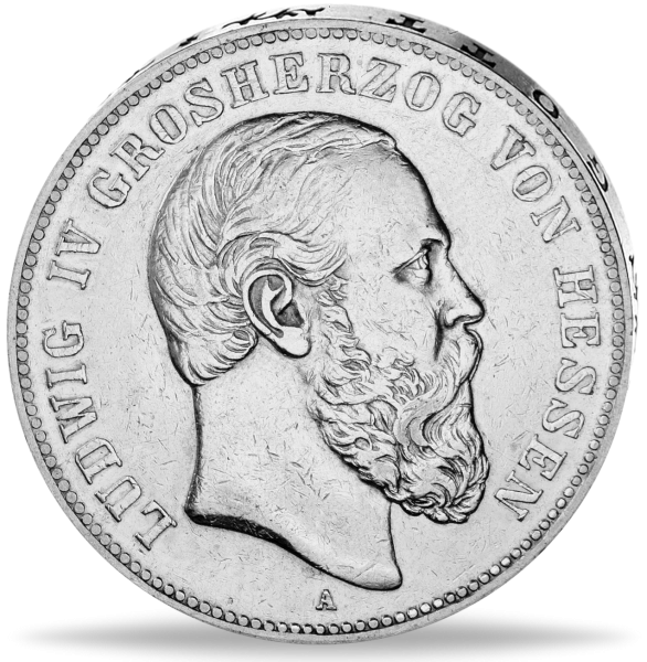 Hessen, 5 Mark „Großherzog Ludwig IV.“ - 1891 - Silber - Münze Vorderseite
