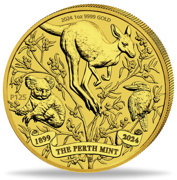 Australien 100 Dollar 125 Jahre Perth Mint 1 Unze Gold 2024 - Münze Vorderseite