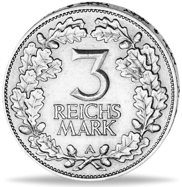 Weimarer Repulik, 3 Mark Kursmünze 1931 A (Berlin) - Silber - Münze Vorderseite