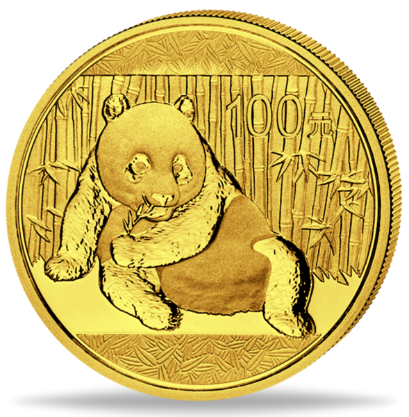 100 Yuan Panda 1/4 Unze Gold 2015 - Münze Vorderseite