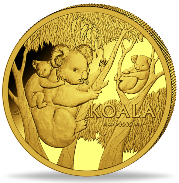 100 Dollar Koala RAM 1 Unze Gold - Münze Vorderseite