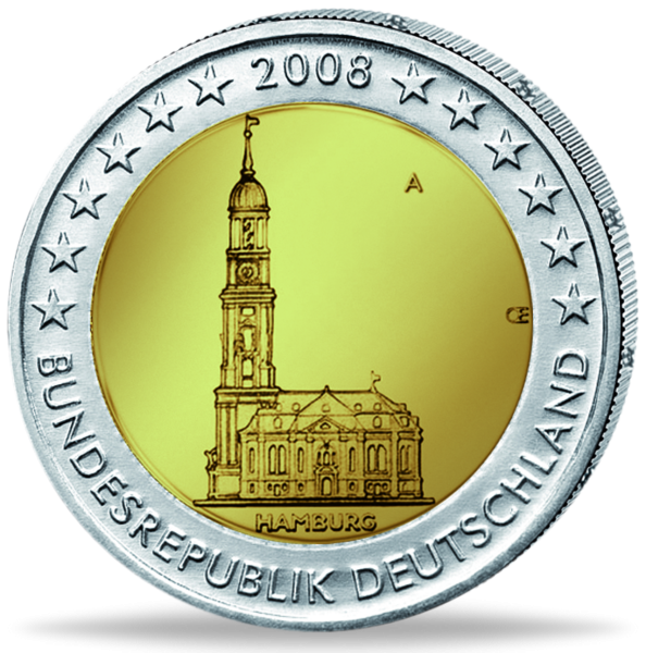 2 Euro Hamburger Michel  -Vorderseite Münze