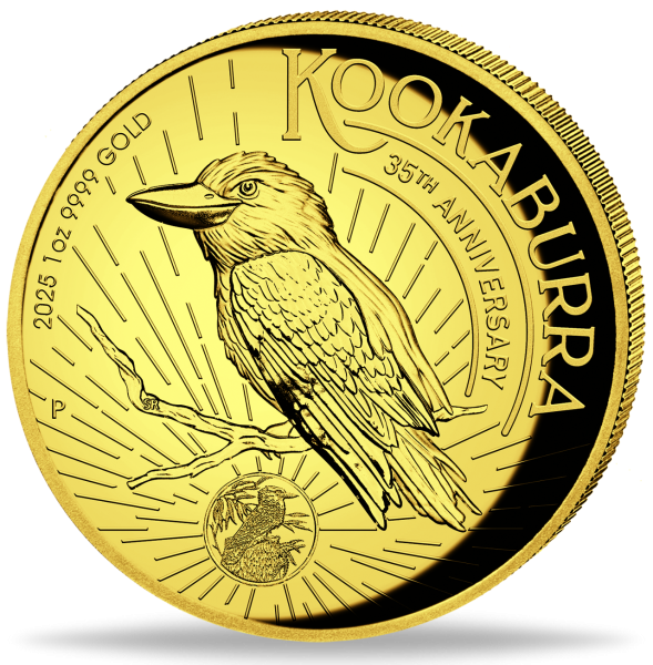 100 Dollar Kookaburra 1 Unze Gold High Relief - Münze Vorderseite