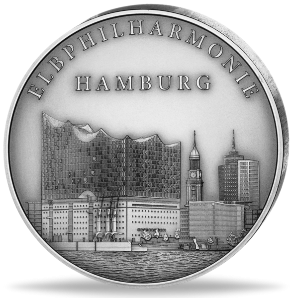 Elbphilharmonie (Elphi) mit Hamburger Skyline Gedenkprägung Münzen
