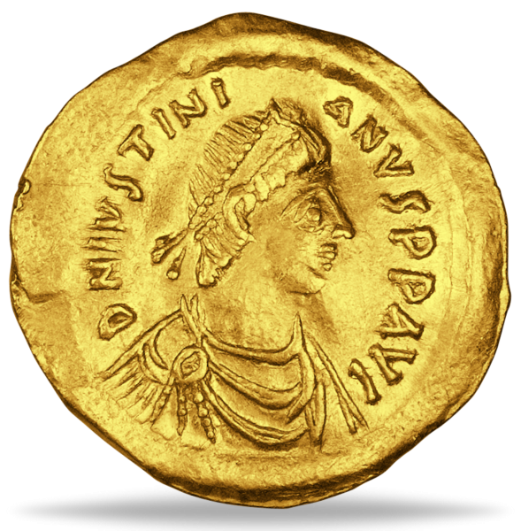 Tremissis Kaiser Justinian I. - Münze Vorderseite
