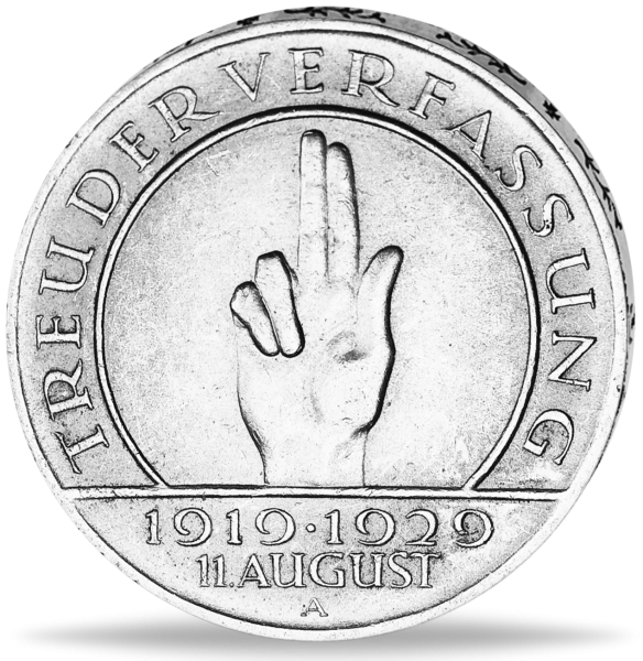 3 Reichsmark Schwurhand - Vorderseite Münze
