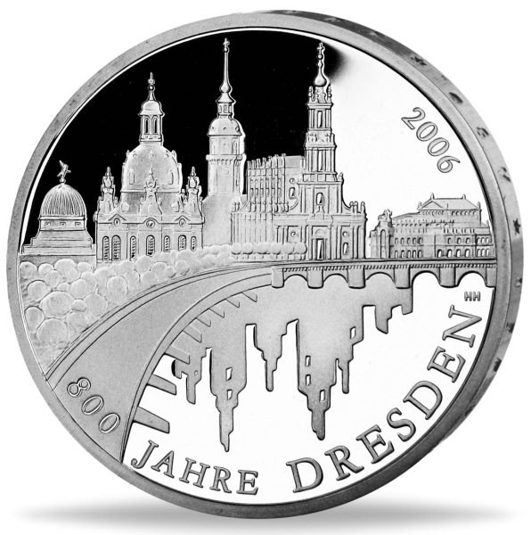 10 Euro 800 Jahre Dresden - Vorderseite Münze