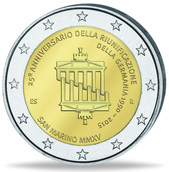 2 Euro 25 Jahre Wiedervereinigung - Münze Vorderseite