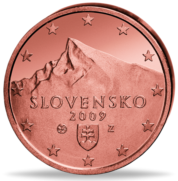 1 Cent Slowakei Berg - Münze Vorderseite