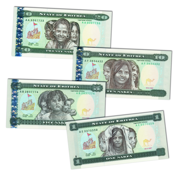 Nafka-Banknotensatz Eritrea