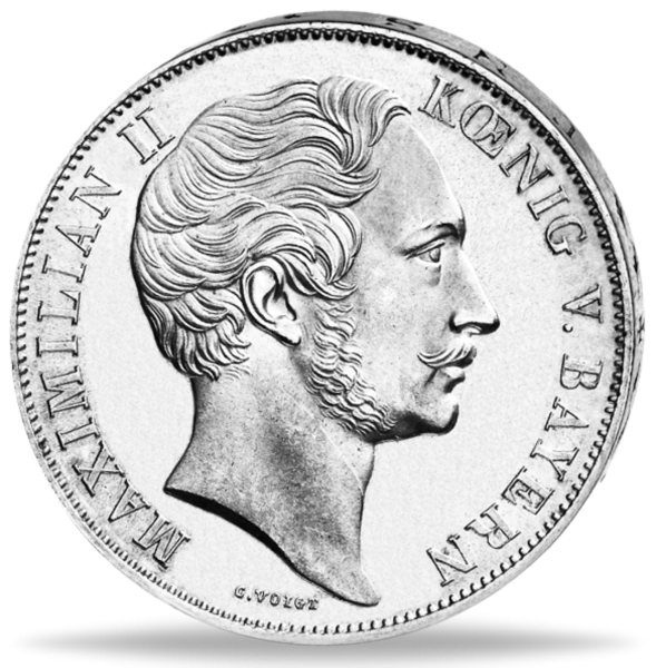Doppelgulden 1855 Mariensäule, König Maximilian II. - Silber - Münze Vorderseite
