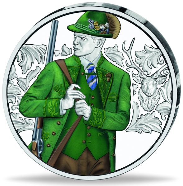 10 Euro Anpirschen Horn Silber Polierte Platte - Münze Vorderseite