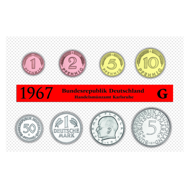 Offizieller BRD-Kursmünzensatz „1967 - PP - G“
