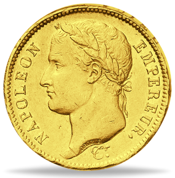 40 Französische Franc Kaiser Napoleon - Vorderseite Münze