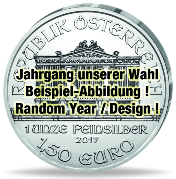 1,5 Euro „Wiener Philharmoniker“ 1 Unze Silber Jahrgang u. W.- Münze Vorderseite