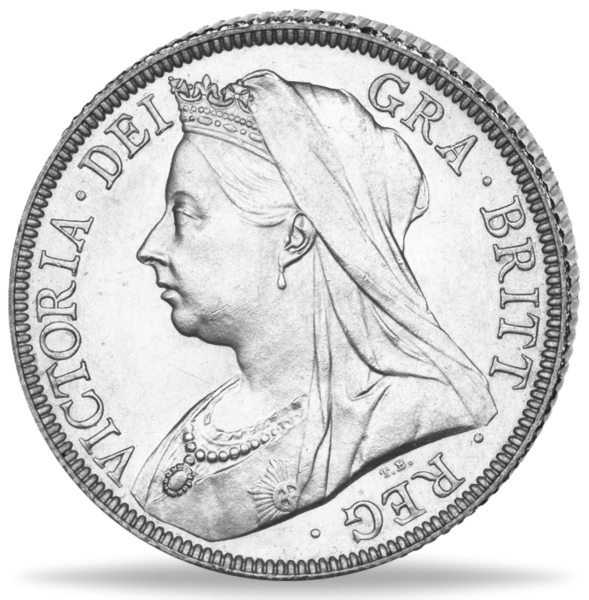 Vereinigtes Königreich 1/2 Crown 1893-1901 Victoria Witwenschleier Vorderseite