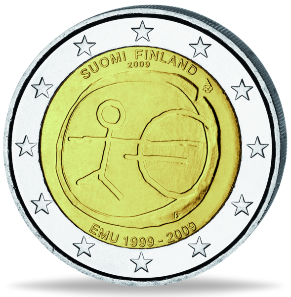 2 Euro „10 Jahre Euro“ Finnland - Münze Vorderseite