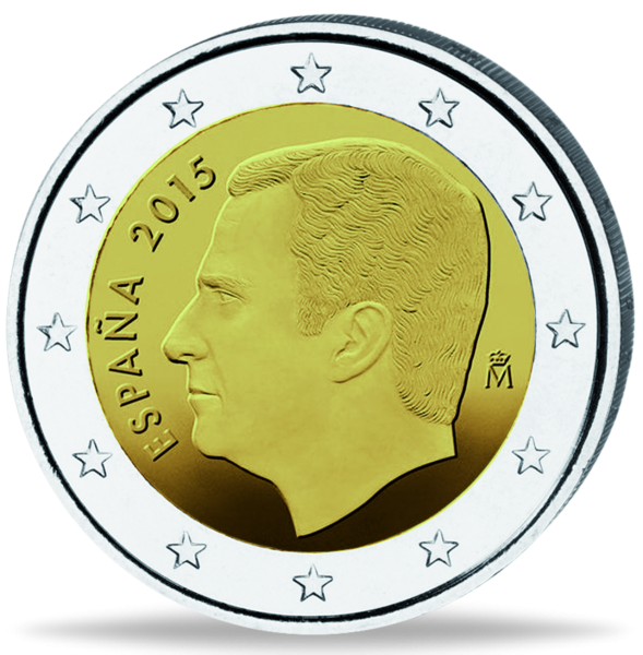 2 Euro Spanien - Münze Vorderseite