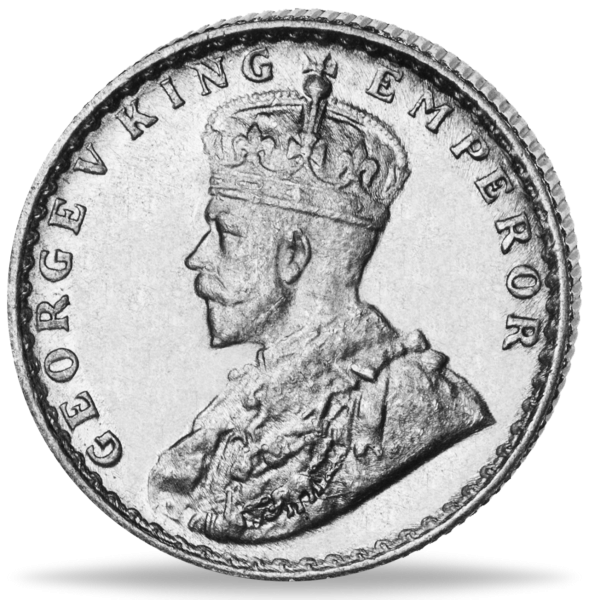 1 4 Rupie George V - Vorderseite Münze