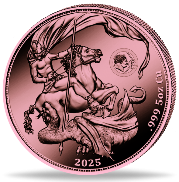 5 Decis "St. George & Dragon" 5 Unzen Kupfer in PP - Münze Vorderseite