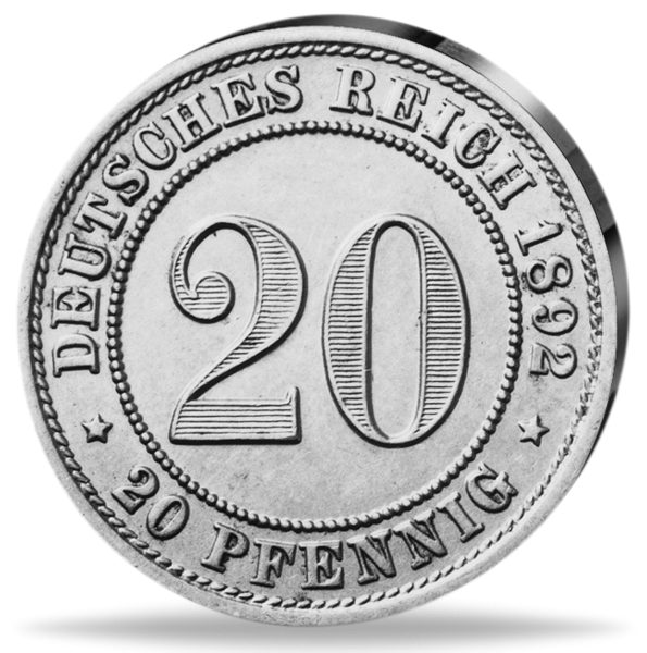 20 Pfennig 1890-1892 großer Adler Jäger 14 - Münze Vorderseite