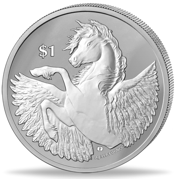 Virgin Islands 1 $ Pegasus 1 Unze Silber 2023 - Münze Vorderseite
