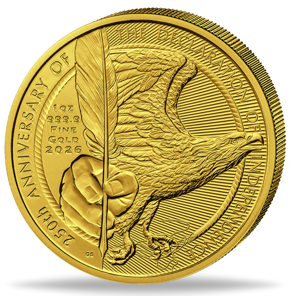 100 Pfund 250 Jahre Amerikanische Unabhängigkeit 1 Unze Gold - Münze Vorderseite
