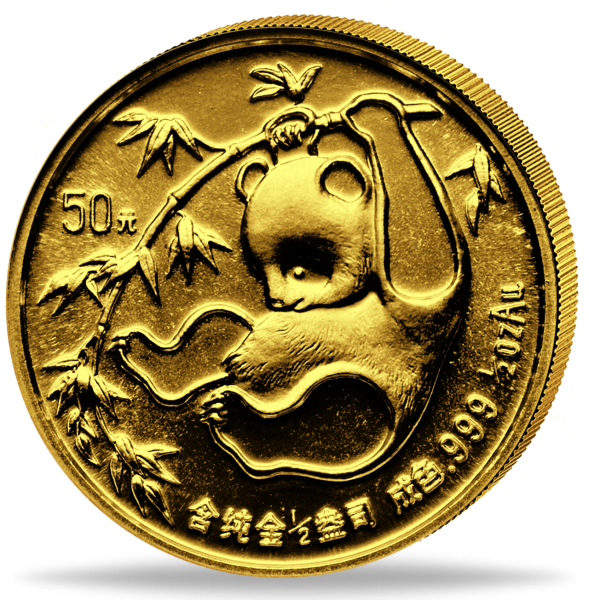 50 Yuan Panda 1/2 Unze Gold 1985 - Münze Vorderseite