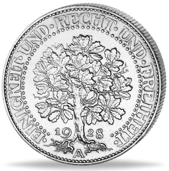 5 Reichsmark Eichenbaum - Vorderseite Münze