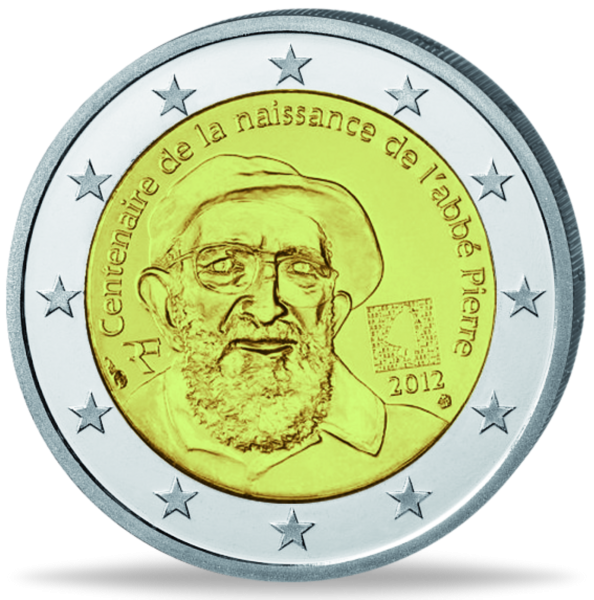 2 Euro Abbe Pierre - Münze Vorderseite