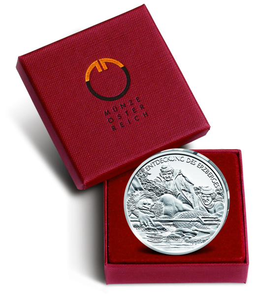 10  Euro Erzberg in der Steiermark, 2010, Silber, PP - Münze in Etui