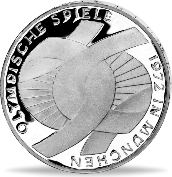 10 Deutsche Mark Olympia - Verschlungene Arme - Vorderseite Münze