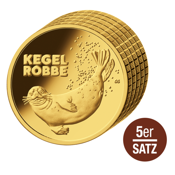 5 x 20 Euro Kegelrobbe -Satz