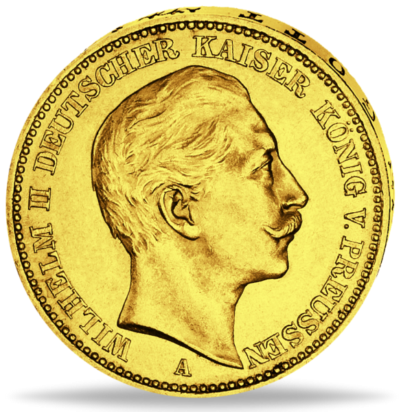 20 Mark „Kaiser Wilhelm II. - A“ 1911 - Gold - Münze Vorderseite