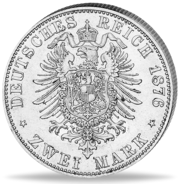 Herzogtum Anhalt, 2 Mark „Friedrich I.“ 1876 - Münze Vorderseite