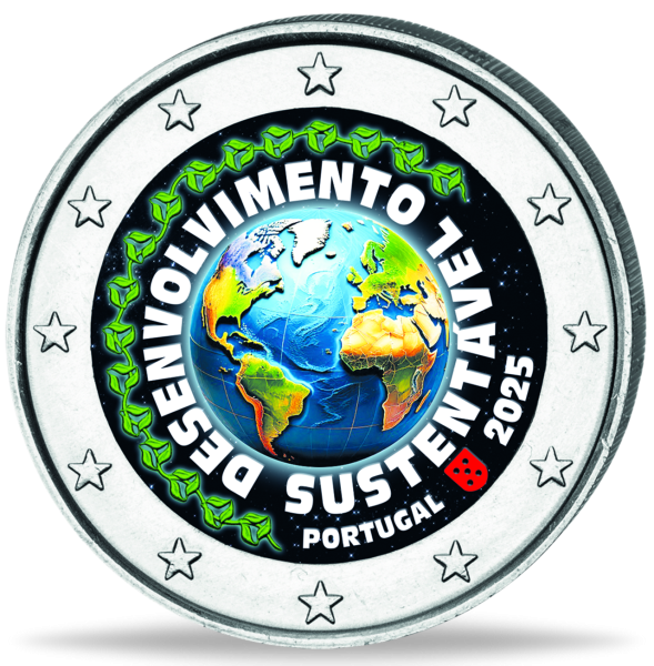 Portugal, 2 Euro Entwicklung der Nachhaltigkeit, 2025, bfr. - Münze Vorderseite