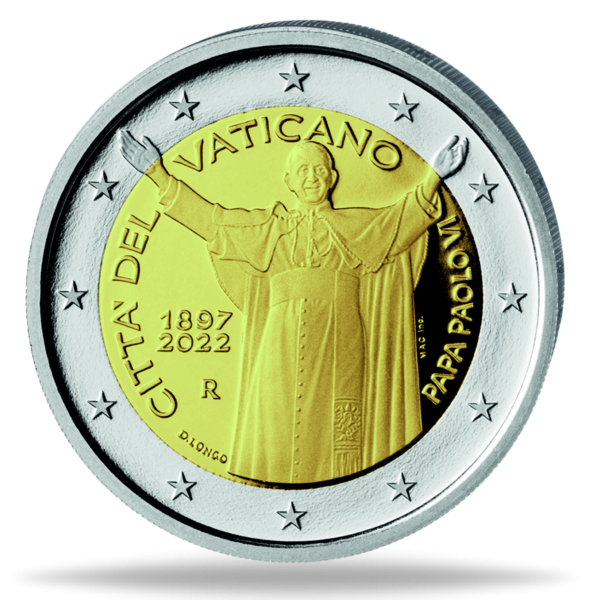 2 Euro Vatikan Papst Paul VI - Vorderseite Münze