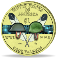 USA, 1 US-Dollar 2016, Sacagawea - Code Talkers - Münze Vorderseite USA, 1 US-Dollar 2016, Sacagawea - Code Talkers - Münze Vorderseite