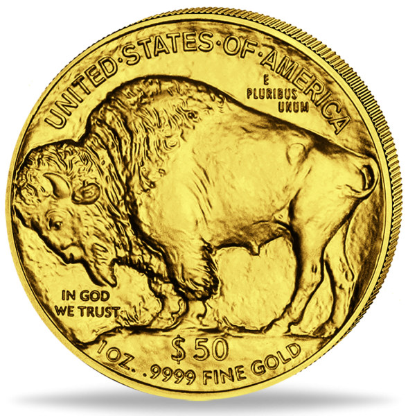 USA 50 Dollar Büffel, 1 Unze Gold, J. u. Wahl - Münze Vorderseite