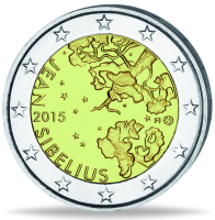 2 Euro „150. Geburtstag Jean Sibelius“ (bfr.) - Münze Vorderseite 2 Euro „150. Geburtstag Jean Sibelius“ (bfr.) - Münze Vorderseite