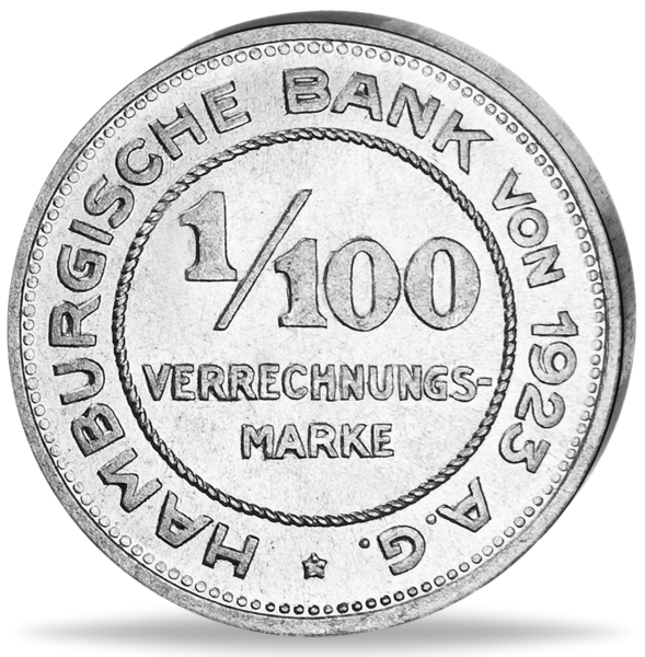 1/100 Verrechnungsmarke „Hamburg“ (Jaeger N35) - Münze Vorderseite