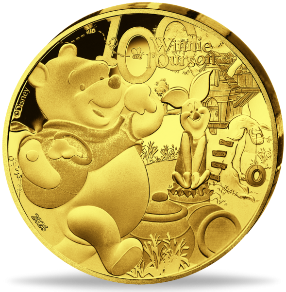 Frankreich, 50 Euro Winnie Puuh, 2026, Gold, PP - Münze Vorderseite