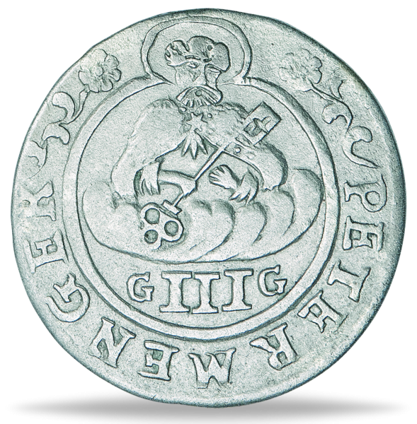 3 Albus „Trier - Dreipetermännchen“ - Münze Vorderseite