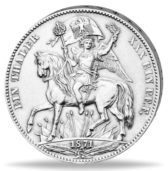 Siegestaler Sachsen 1871 Thun 351 - Rückseite Münze