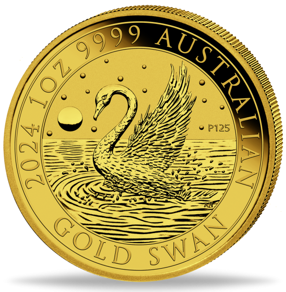 Australien 100 AUS-Dollar Schwan 1 Unze Gold 2024 - Münze Vorderseite