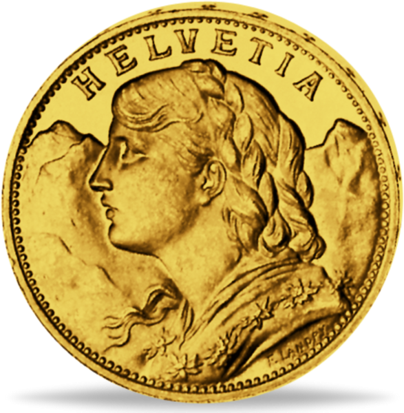 Schweiz, 20 Schweizer Franken Vreneli 1900 - Gold Münze Vorderseite