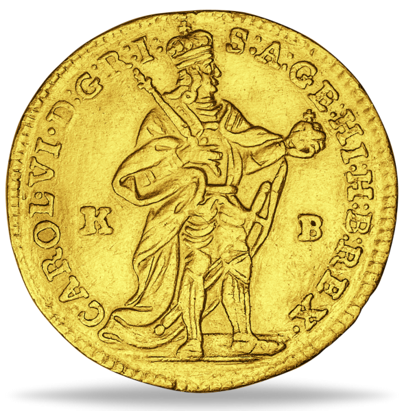 1 Dukat Carl VI - Vorderseite historische Münze